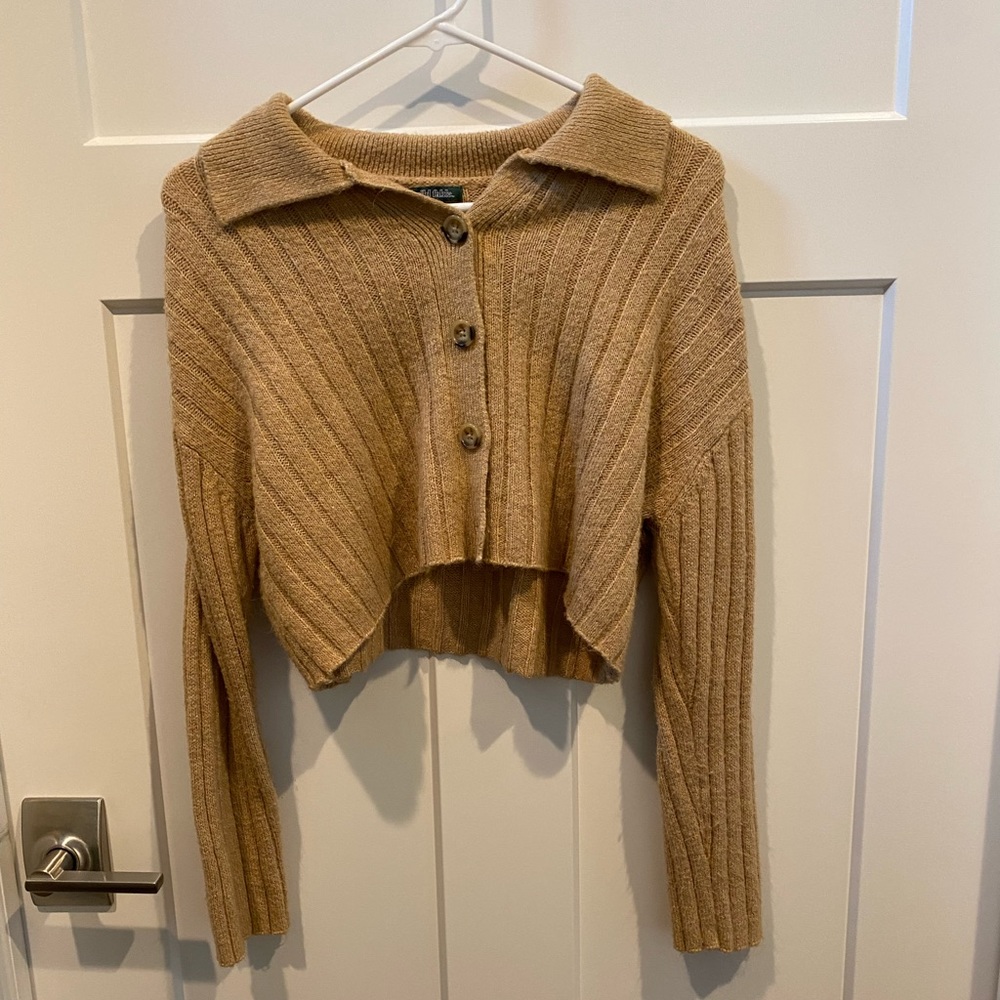 Button up crop sweater